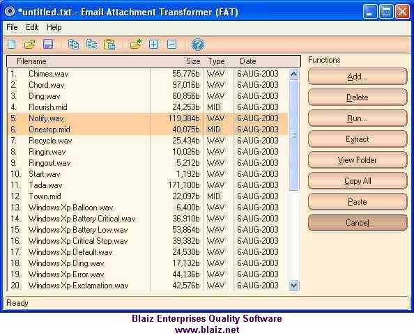 Email Attachment Transformer by Blaiz Enterprises Screenshot